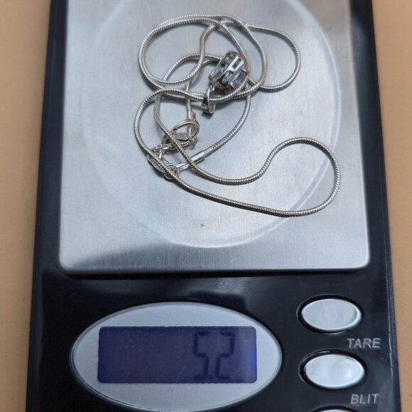 18 Inch Sterling Silver Square Cubic Zirconia Pendant Necklace A4786 - Picture 8 of 8